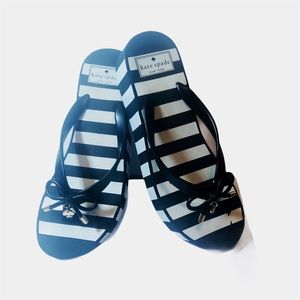 Kate Spate Striped Platform Flip Flops 8